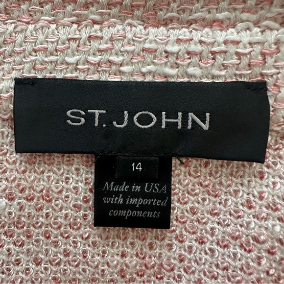 St. John Blazer Knit Jacket Wool Blend 3/4 Sleeves Sz 14 - Picture 7 of 12